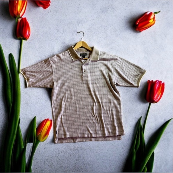 Vintage BOGARI STUDIO/Designed in Italy—Blue & Tan Polo Size XL - Picture 2 of 16